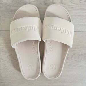 lululemon athletica Cream Slide Sandals